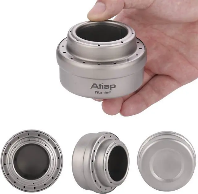 Alt view image 4 of 7 - Alcohol Stove Backpacking Stove Camping Stove Alcohol Burner with Cross Stand Titanium Ultralight Portable