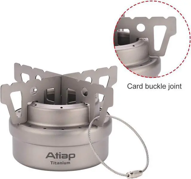 Alt view image 5 of 7 - Alcohol Stove Backpacking Stove Camping Stove Alcohol Burner with Cross Stand Titanium Ultralight Portable