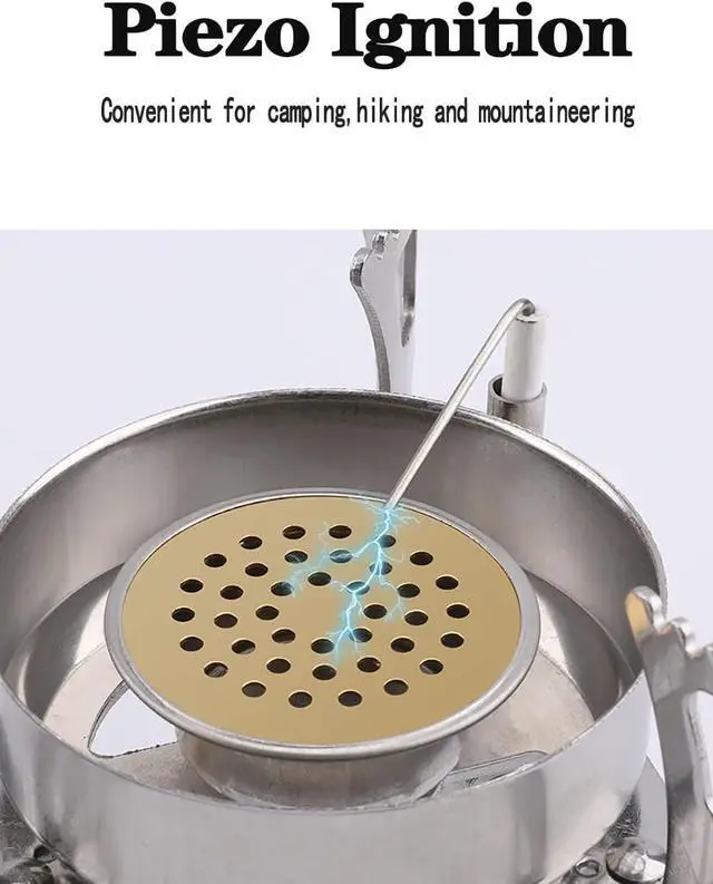 Alt view image 2 of 7 - SVNVIOZ Camping Stove Windproof Backpacking Stove with Piezo Ignition, Plastic Storage Box, 2 Types Fuel Canister Adapters, Camping Gear Portable Stove for Outdoor Camping Hiking Cooking