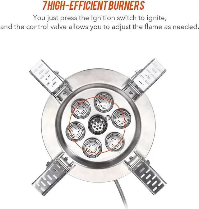 Alt view image 2 of 6 - Bulin AirOka B18 18000W Titanium Alloy Portable Picnic Camping Stove Windproof Design Gas Cooking Burner with Piezo Ignition & Carry Case Collapsible Stove Burner for Outdoor Backpacking/Hiking/Picnic
