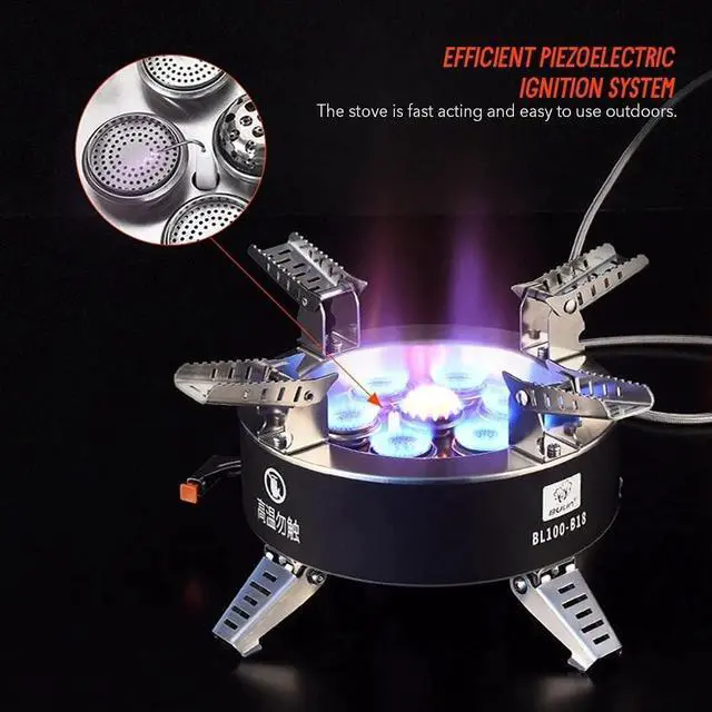 Alt view image 6 of 6 - Bulin AirOka B18 18000W Titanium Alloy Portable Picnic Camping Stove Windproof Design Gas Cooking Burner with Piezo Ignition & Carry Case Collapsible Stove Burner for Outdoor Backpacking/Hiking/Picnic