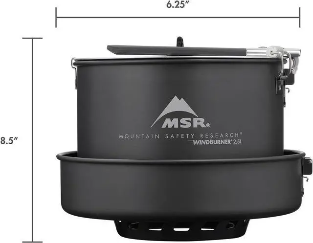 Alt view image 3 of 6 - MSR WindBurner Combo Windproof Camping and Backpacking Stove and Cookware System 2.5L/1.5L