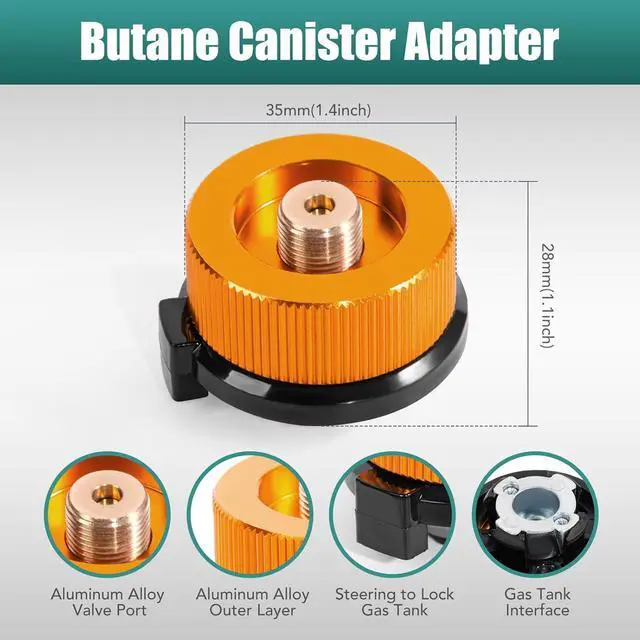 Alt view image 2 of 7 - Butane Refill Adapter Gas Refill Adapters for Backpacking Camping Stove Burners,EN417 Lindal Valve Output for Isobutane/Butane Canister