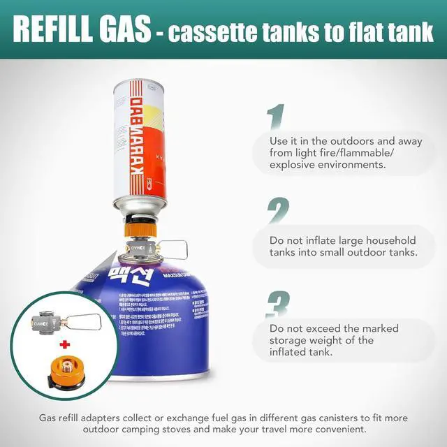 Alt view image 5 of 7 - Butane Refill Adapter Gas Refill Adapters for Backpacking Camping Stove Burners,EN417 Lindal Valve Output for Isobutane/Butane Canister