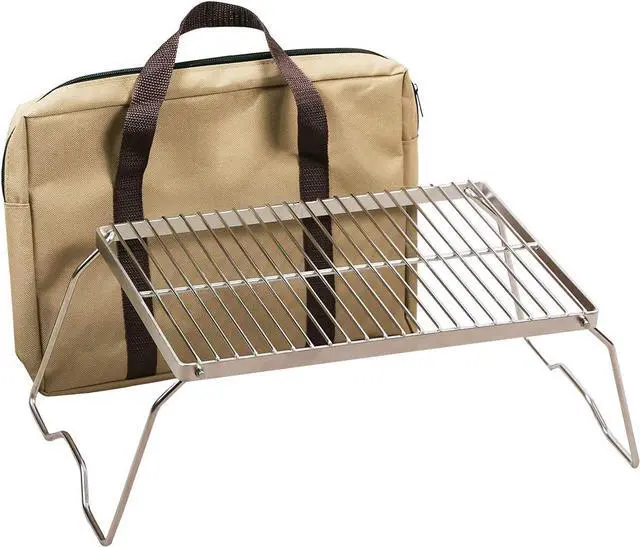 Main image of REDCAMP Folding Campfire Grill 304 Stainless Steel Grate, Heavy Duty Portable Camping Grill with Carrying Bag, Medium