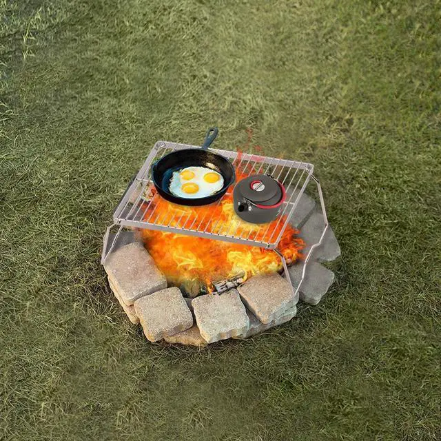 Alt view image 2 of 7 - REDCAMP Folding Campfire Grill 304 Stainless Steel Grate, Heavy Duty Portable Camping Grill with Carrying Bag, Medium