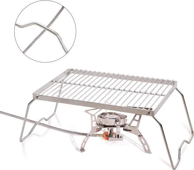 Alt view image 5 of 7 - REDCAMP Folding Campfire Grill 304 Stainless Steel Grate, Heavy Duty Portable Camping Grill with Carrying Bag, Medium