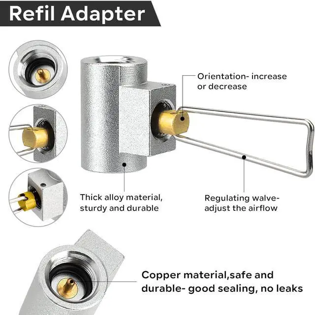 Alt view image 3 of 7 - SAN LIKE 3PCS Camping Stove Gas Adapter Propane Isobutane Butane Refill Gas Adapters Set Propane to Butane Adapter Outdoor Camp Fuel Canister Adapter Conversion