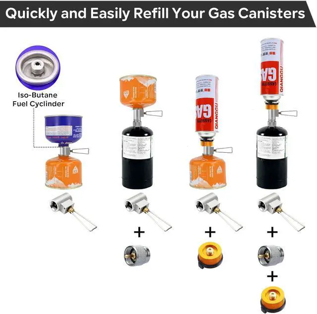 Alt view image 5 of 7 - SAN LIKE 3PCS Camping Stove Gas Adapter Propane Isobutane Butane Refill Gas Adapters Set Propane to Butane Adapter Outdoor Camp Fuel Canister Adapter Conversion