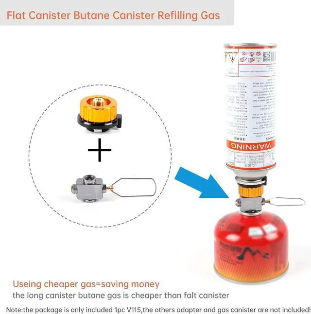Alt view image 5 of 7 - Fuel Canister Refill Adapter Isobutane/Butane Refill Adapter Lindal Valve Canister Shifter Gas Saver Plus Camping Stove Adapter With Air Vent Function