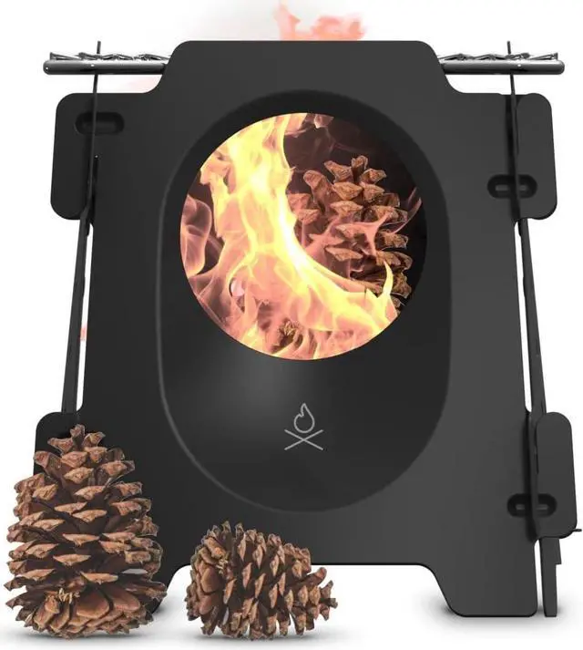 Main image of überleben Stöker Wood Burning Camp Stove - Stainless Steel Portable Wood Stove for Camping, Backpacking, & Hiking - 18oz Folding Camping Stove - Small Wood Stove Camping Essentials (Carbon Black)