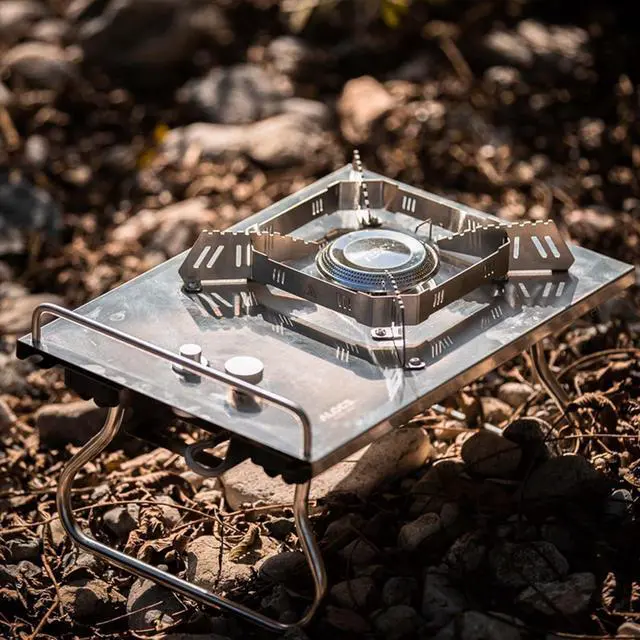 Alt view image 7 of 7 - ALOCS Camping Stove, 5500KW Portable Stove with Adjustable Burners, Foldable Table IGT Stove, Gas Camp Stove Propane Burners for Outdoor Cooking,Hiking, Camping, Emergency