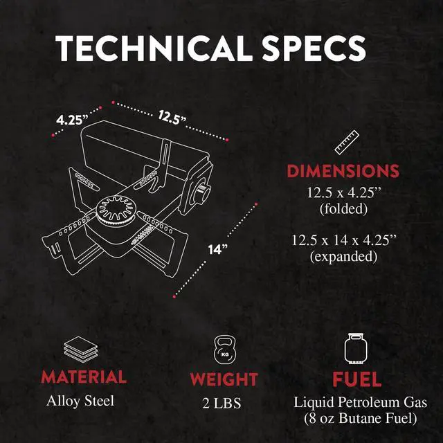 Alt view image 2 of 7 - GasOne GS-8300 - Camp Stove Compact Butane Stove with Carrying Case - Foldable Portable Stove