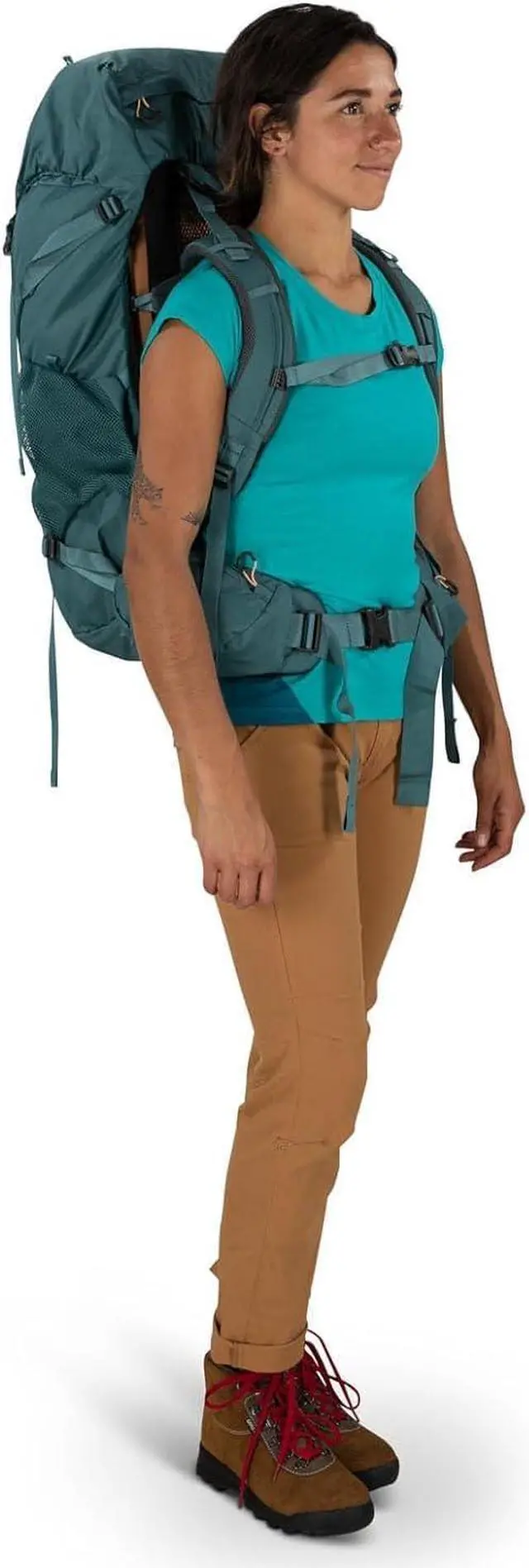 Alt view image 6 of 6 - Osprey Renn 50L Women's Backpacking Backpack, Cascade Blue/Melon Orange