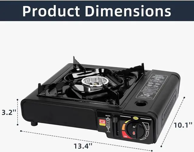 Alt view image 2 of 7 - SHINESTAR Dual Fuel Stove with Butane & Propane Compatibility, Portable Camping Stove for Outdoor Cooking, Propane Adapter Hose and Carrying Case Included, 7800 BTUs Output