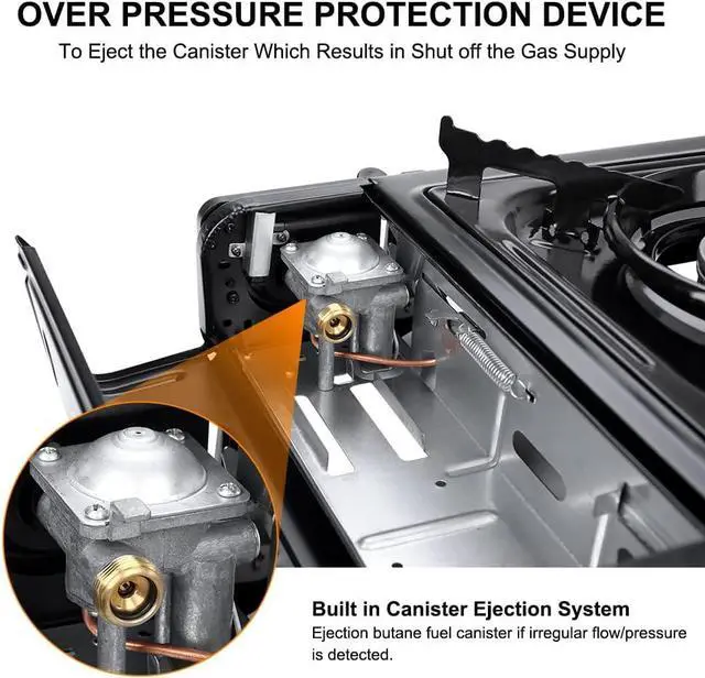 Alt view image 3 of 7 - Camplux Dual Fuel Propane & Butane Stove with Carrying Case, Portable Camping Stoves with CSA Certification