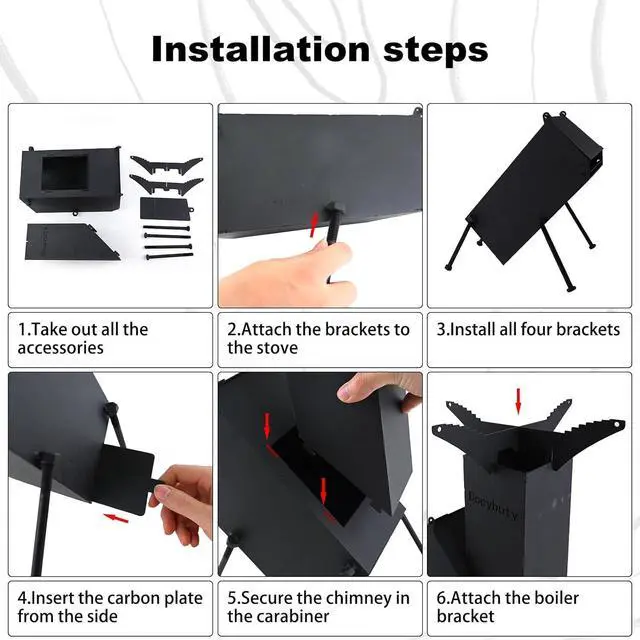 Alt view image 7 of 7 - Rocket Stove Wood Burning Camp Stove Rocket Stove for Cooking Portable Wood Mini Burning Stove, Fire Camping Stove for Cooking backyard cooking Camping grill outdoor events BBQ Comes with storage bag