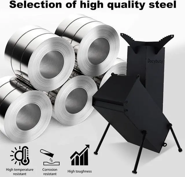 Alt view image 6 of 7 - Rocket Stove Wood Burning Camp Stove Rocket Stove for Cooking Portable Wood Mini Burning Stove, Fire Camping Stove for Cooking backyard cooking Camping grill outdoor events BBQ Comes with storage bag