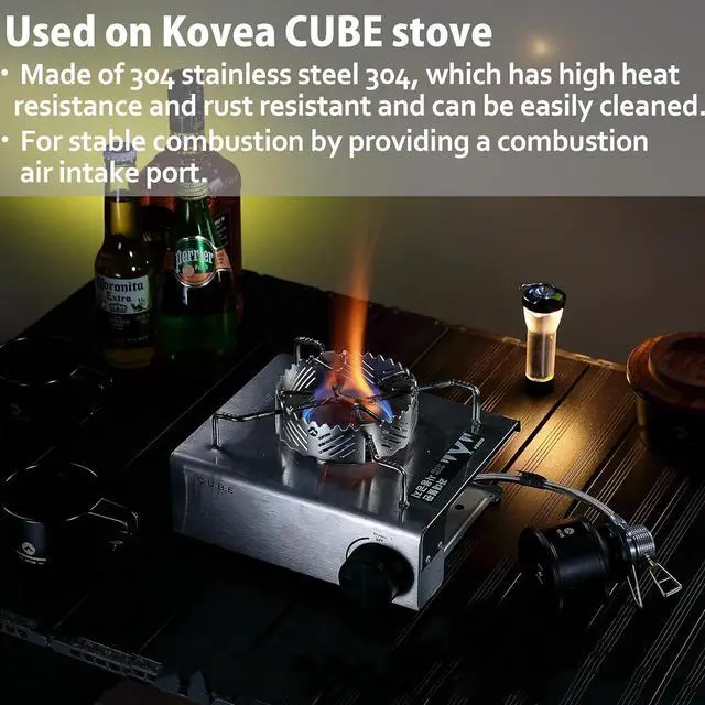 Alt view image 3 of 7 - CAMPINGMOON Gas Stove Windshield Ring Stainless Steel for ST-340 Single Burner ST-132 (Silver)