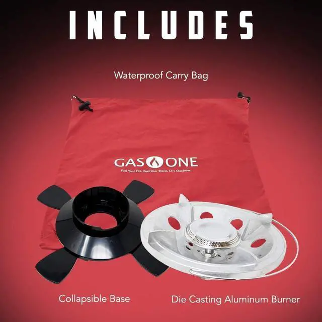 Alt view image 7 of 7 - GasOne Camping Stove Bottletop Propane Tank Camp Stove with Waterproof Carry Bag