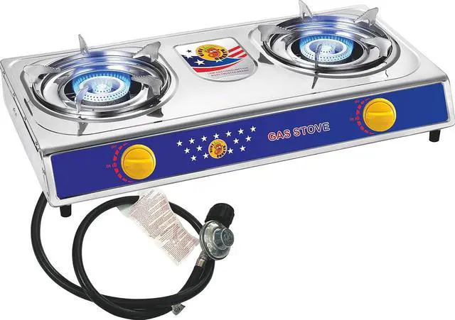 Main image of Vivicreate Camping 20000 BTU 2 burner stainless steel panel auto ignition Propane Gas Outdoor Garden Fishing Hiking Camp Restaurant Stove Burner
