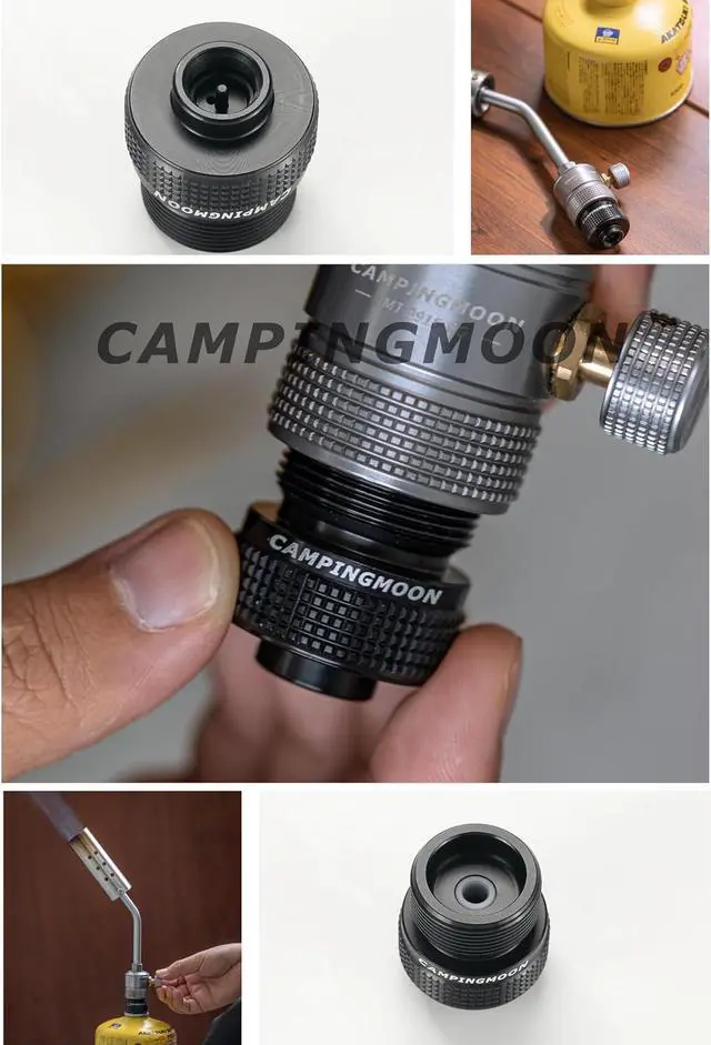 Alt view image 7 of 7 - CAMPINGMOON Camping Canister Propane Gas Stove Grill Adapter, Input: EN417 Lindal Valve Canister, Output: CGA 600 Connection BKZ20 (Black CGA 600 Adapter)