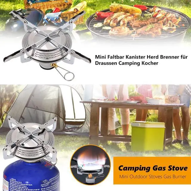 Alt view image 3 of 7 - Hiking Stove,Cam Gas Stove Mini Outdoor Stoves Gas Burner Alloy Portable Cam Mini Picnic Round Stove Burner for Outdoor Camp Kitchen Hiking Rechaud Camping Gaz camping stove