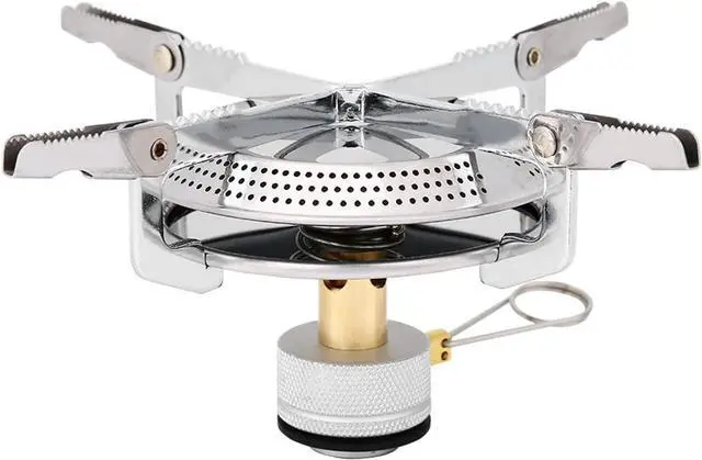 Alt view image 6 of 7 - Hiking Stove,Cam Gas Stove Mini Outdoor Stoves Gas Burner Alloy Portable Cam Mini Picnic Round Stove Burner for Outdoor Camp Kitchen Hiking Rechaud Camping Gaz camping stove