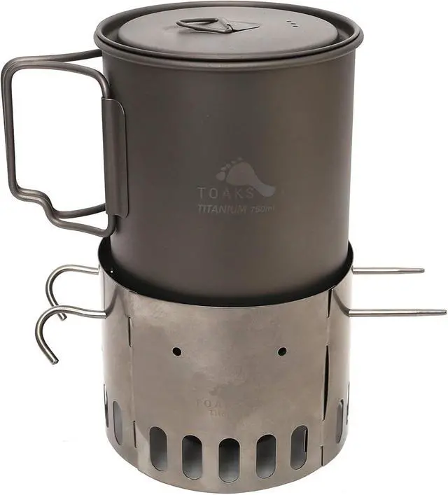 Alt view image 5 of 5 - TOAKS TiStand Titanium Alcohol Stove Dual Stand & Windscreen