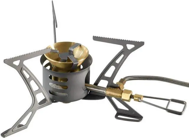 Alt view image 6 of 7 - Primus P-321987 OmniLite Ti Camp Stove with 0.35-Liter Fuel Bottle, Heat Reflector and Windscreen, Grey