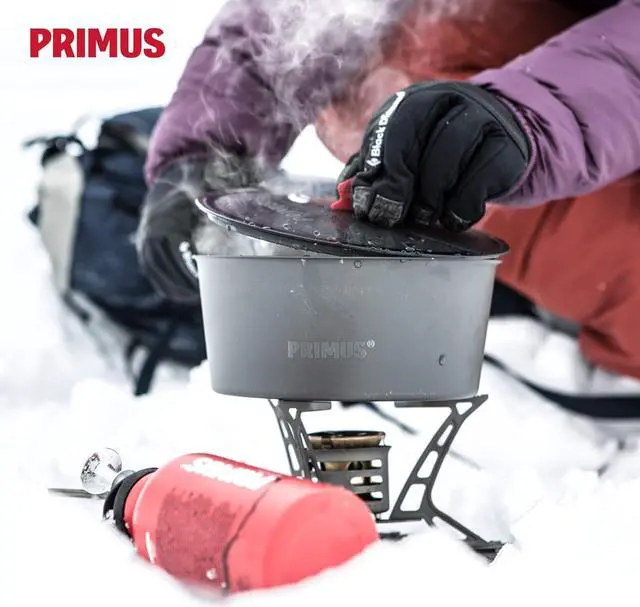 Alt view image 7 of 7 - Primus P-321987 OmniLite Ti Camp Stove with 0.35-Liter Fuel Bottle, Heat Reflector and Windscreen, Grey