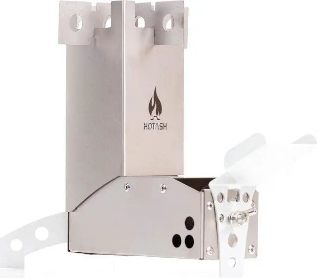 Main image of Hot Ash Mini Wood Burning Titanium and Aluminum Rocket Stove - Compact 1lb Stove for Outdoor Cooking, Camping, and More