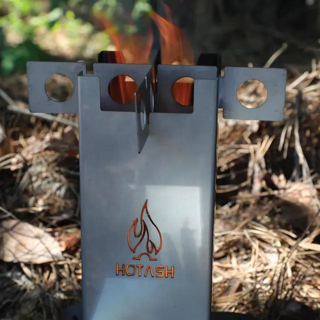 Alt view image 6 of 6 - Hot Ash Mini Wood Burning Titanium and Aluminum Rocket Stove - Compact 1lb Stove for Outdoor Cooking, Camping, and More