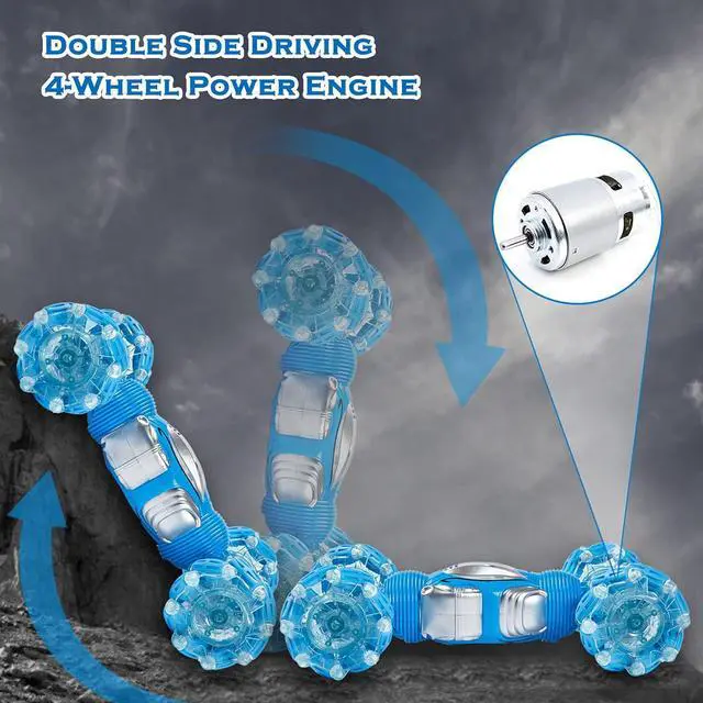 Alt view image 5 of 7 - BEMITON Boys Aged 6-12 Birthday Gift Ideas- Gesture Sensing RC Stunt Car Toy for Kids, Hand-Controlled 2.4Ghz Remote Control Twist Cars, 4WD All-Terrain Off-Road Vehicle