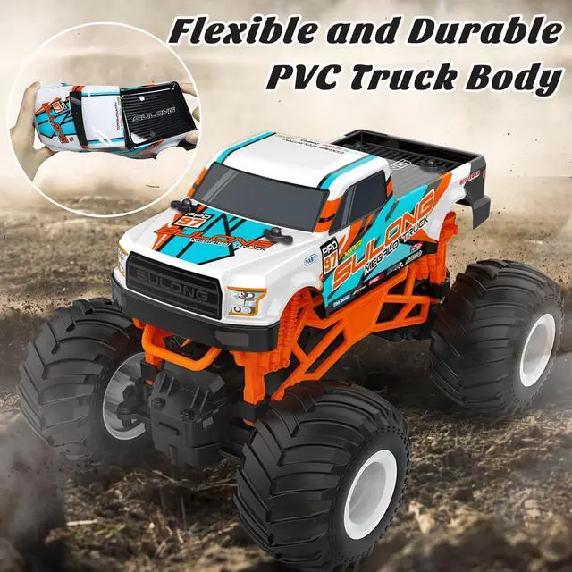 Alt view image 4 of 7 - 1:16 Scale RC Monster Truck - 2.4GHz All Terrain Car for Kids 4-12, 20 Km/h Off Road RC Truck, Christmas or Birthday Gift