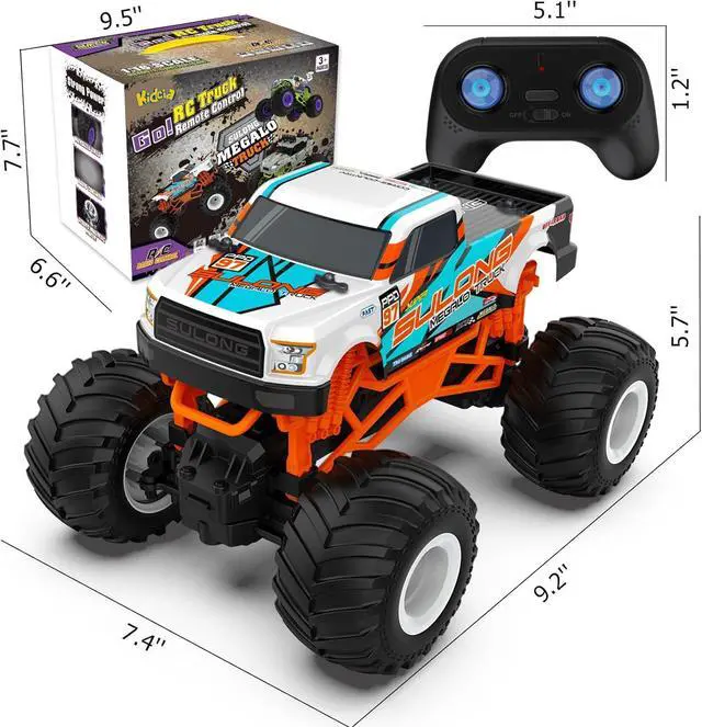Alt view image 6 of 7 - 1:16 Scale RC Monster Truck - 2.4GHz All Terrain Car for Kids 4-12, 20 Km/h Off Road RC Truck, Christmas or Birthday Gift
