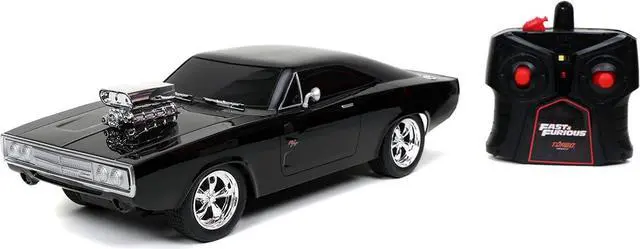 Main image of Jada Toys Fast & Furious 1:16 1970 Dodge Charger RT Remote Control Car 2.4 GHz Black, Toys for Kids and Adults, Glossy Black (97584)