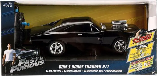 Alt view image 5 of 7 - Jada Toys Fast & Furious 1:16 1970 Dodge Charger RT Remote Control Car 2.4 GHz Black, Toys for Kids and Adults, Glossy Black (97584)