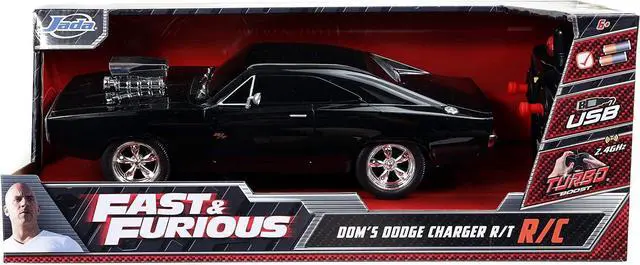 Alt view image 7 of 7 - Jada Toys Fast & Furious 1:16 1970 Dodge Charger RT Remote Control Car 2.4 GHz Black, Toys for Kids and Adults, Glossy Black (97584)
