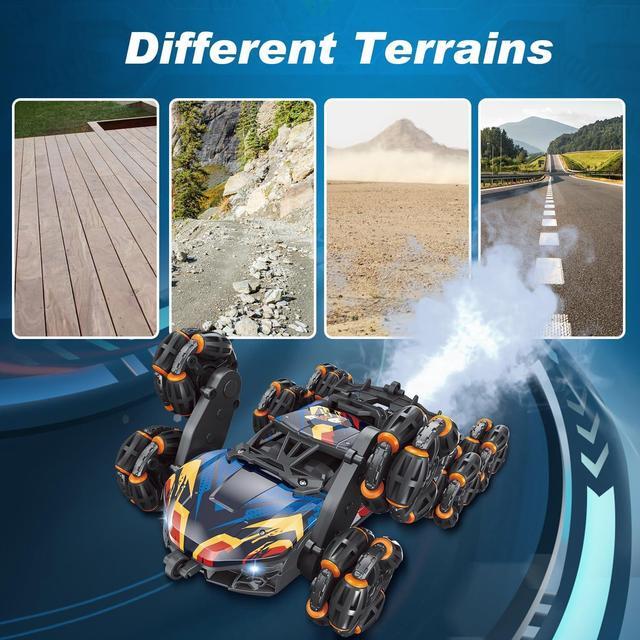 Alt view image 5 of 7 - Cool 8 Wheels Hand Controlled rc Stunt Car Toys, Gesture Sensing Remote Control Cars for Boys Age 6 7 8-12 13 14 Year Old, Birthday Gifts Ideas for Kids