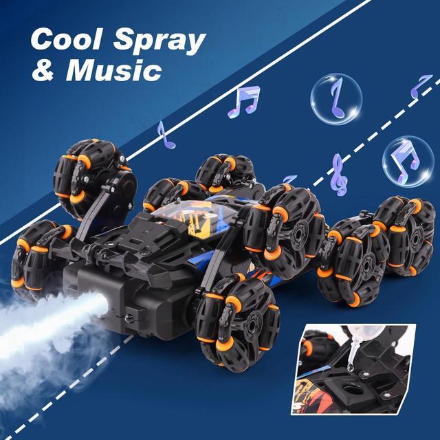 Alt view image 6 of 7 - Cool 8 Wheels Hand Controlled rc Stunt Car Toys, Gesture Sensing Remote Control Cars for Boys Age 6 7 8-12 13 14 Year Old, Birthday Gifts Ideas for Kids