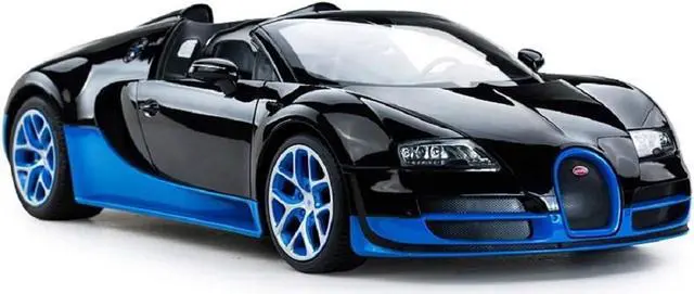 Alt view image 2 of 5 - Radio Remote Control 1/14 Bugatti Veyron 16.4 Grand Sport Vitesse Licensed RC Model Car (Black/Blue)