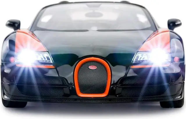 Alt view image 5 of 5 - Radio Remote Control 1/14 Bugatti Veyron 16.4 Grand Sport Vitesse Licensed RC Model Car (Black/Blue)