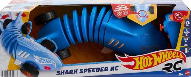 Alt view image 6 of 6 - Hot Wheels RC Toy Car, Remote-Control Shark Speeder in 1:15 Scale That Bends, Turns & Slides Like a Mutant Machine, Features Lights & Sounds