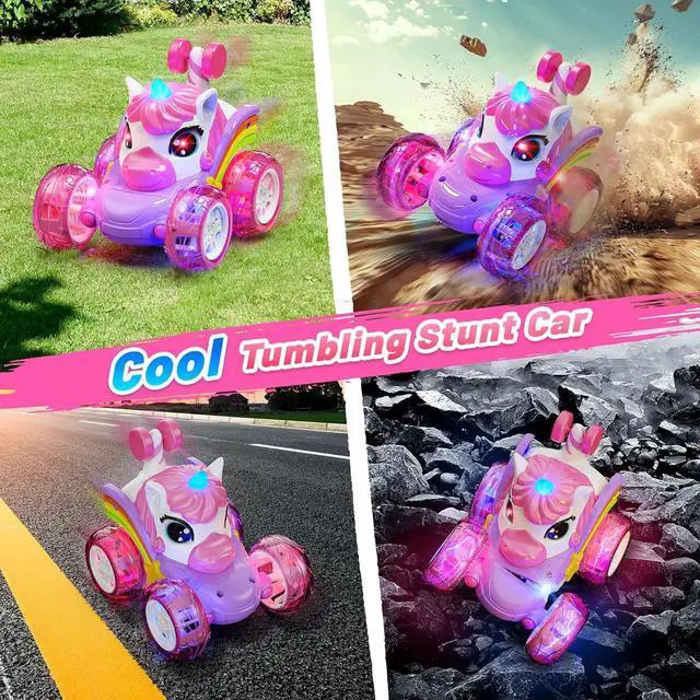 Alt view image 5 of 7 - Carsky Remote Control Car RC Stunt Cars for Girl 360°Stunt Rotation 4WD Remote Cars for Kids 3-6 Double Sided RC Car with LED Lights,2.4GHz Electric Toy Car,Birthday Gift for 3 4 5 6 Year Old Girl