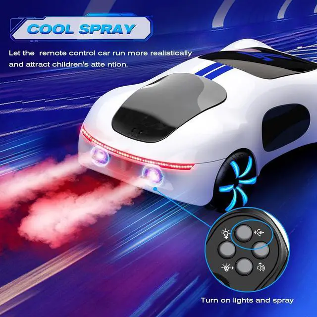 Alt view image 2 of 7 - Gesture Sensing Remote Control Car, Drift RC Stunt Car with Light Spray & Sound, 2.4GHz Hobby RC Cars Toy for Kids, 360° Rotate, Birthday Gifts for Boys Girls 4-12