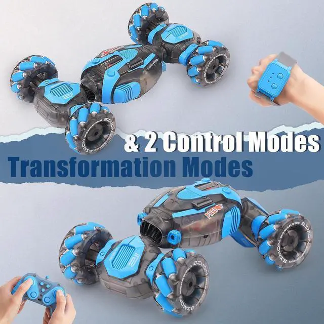 Alt view image 3 of 7 - Gesture Sensing RC Stunt Car for Boys, Remote Control Toys for Kids Age 5-7, 6-8, 9 10 11 12+ Years Old Birthday Gifts, 2.4GHz Hand Controlled RC Drift Car with Light & Music, Double-Sided Driving