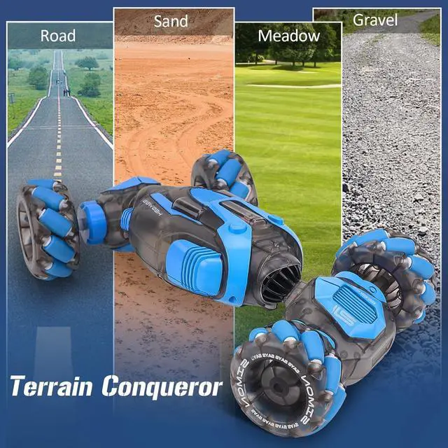 Alt view image 4 of 7 - Gesture Sensing RC Stunt Car for Boys, Remote Control Toys for Kids Age 5-7, 6-8, 9 10 11 12+ Years Old Birthday Gifts, 2.4GHz Hand Controlled RC Drift Car with Light & Music, Double-Sided Driving