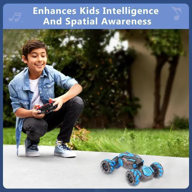 Alt view image 7 of 7 - Gesture Sensing RC Stunt Car for Boys, Remote Control Toys for Kids Age 5-7, 6-8, 9 10 11 12+ Years Old Birthday Gifts, 2.4GHz Hand Controlled RC Drift Car with Light & Music, Double-Sided Driving