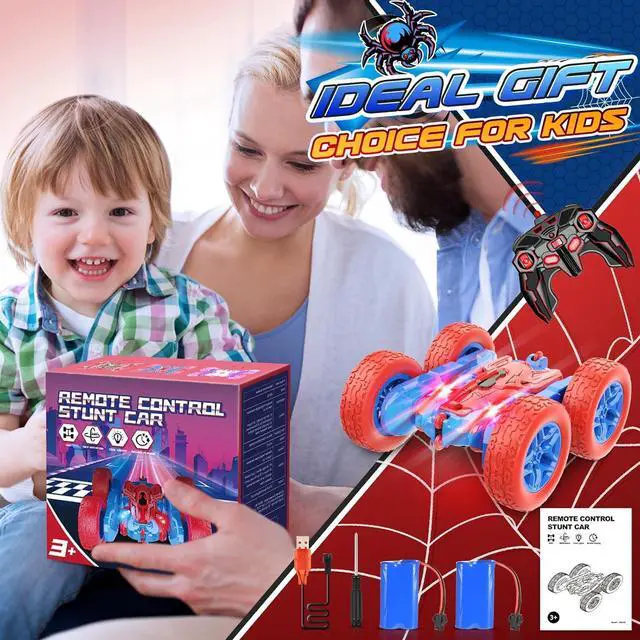 Alt view image 7 of 7 - Spider RC Cars Toys for Boys Ages 3-8 Kids Remote Control Stunt Car Toy for 4 5 6 7 8 9 10 Year Old Boy Girl Christmas Birthday Gifts 360° Flip 4WD Car for Boys Age 4-6 5-7 Toddler Gift
